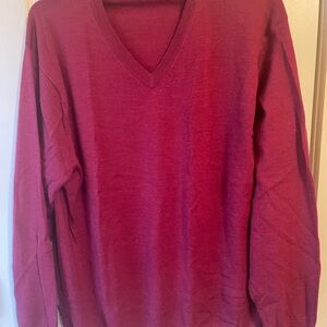 Jos. A. Bank V-Neck Sweater in Deep Red